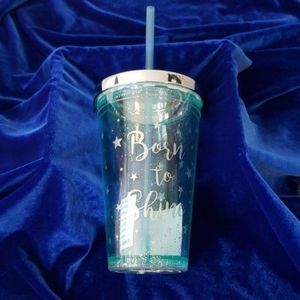Love in‎ the Air Teal Glitter Tumbler